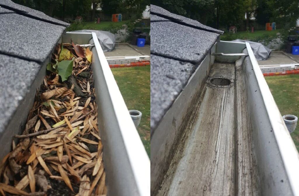 gutter cleaning san diego before and after